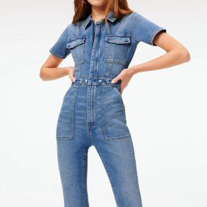 Good American Fit for Success Denim Jumpsuit sz 5 (like 2XL)